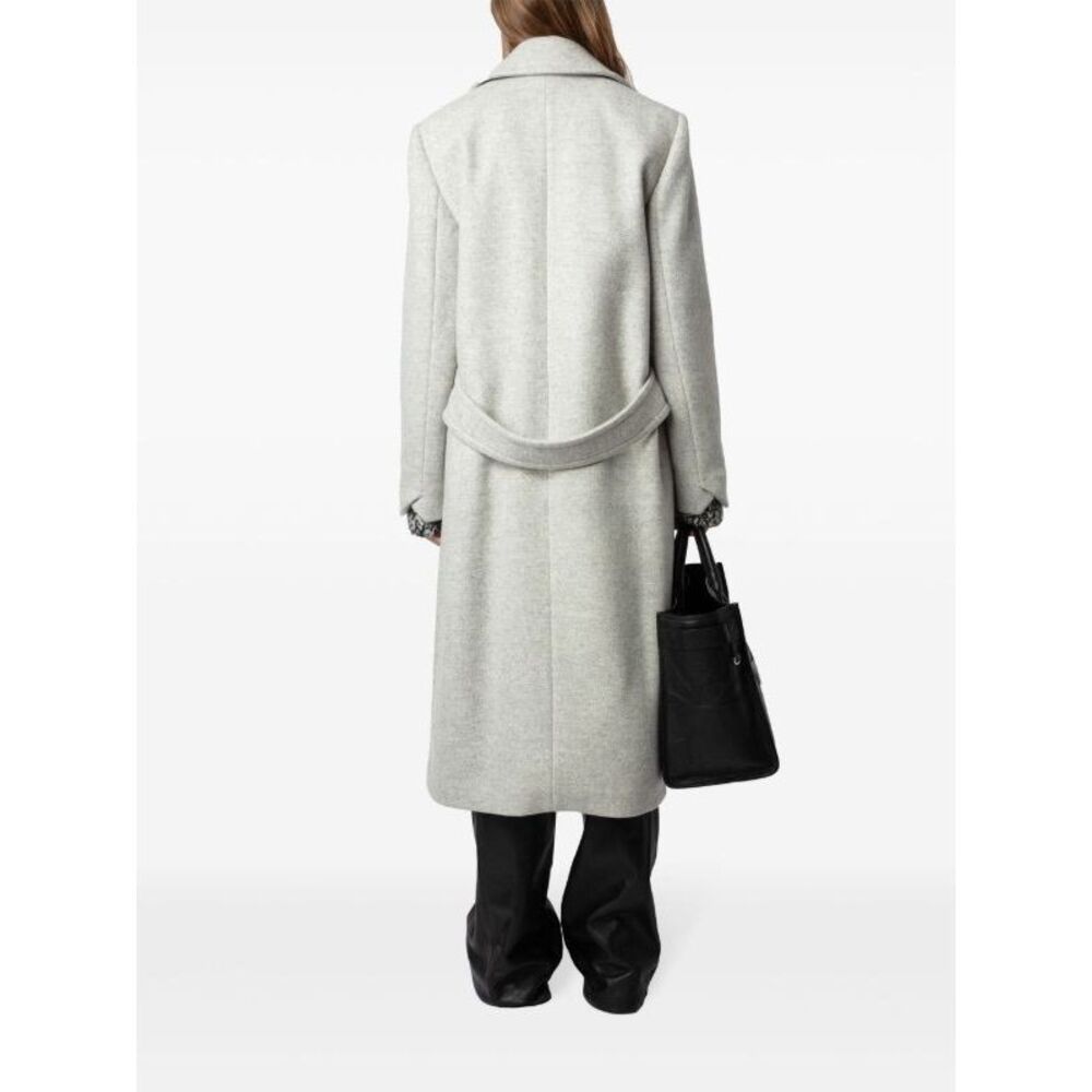 Zadig & Voltaire Mulan Double Breasted Grey Coat Size S New - Picture 4 of 16